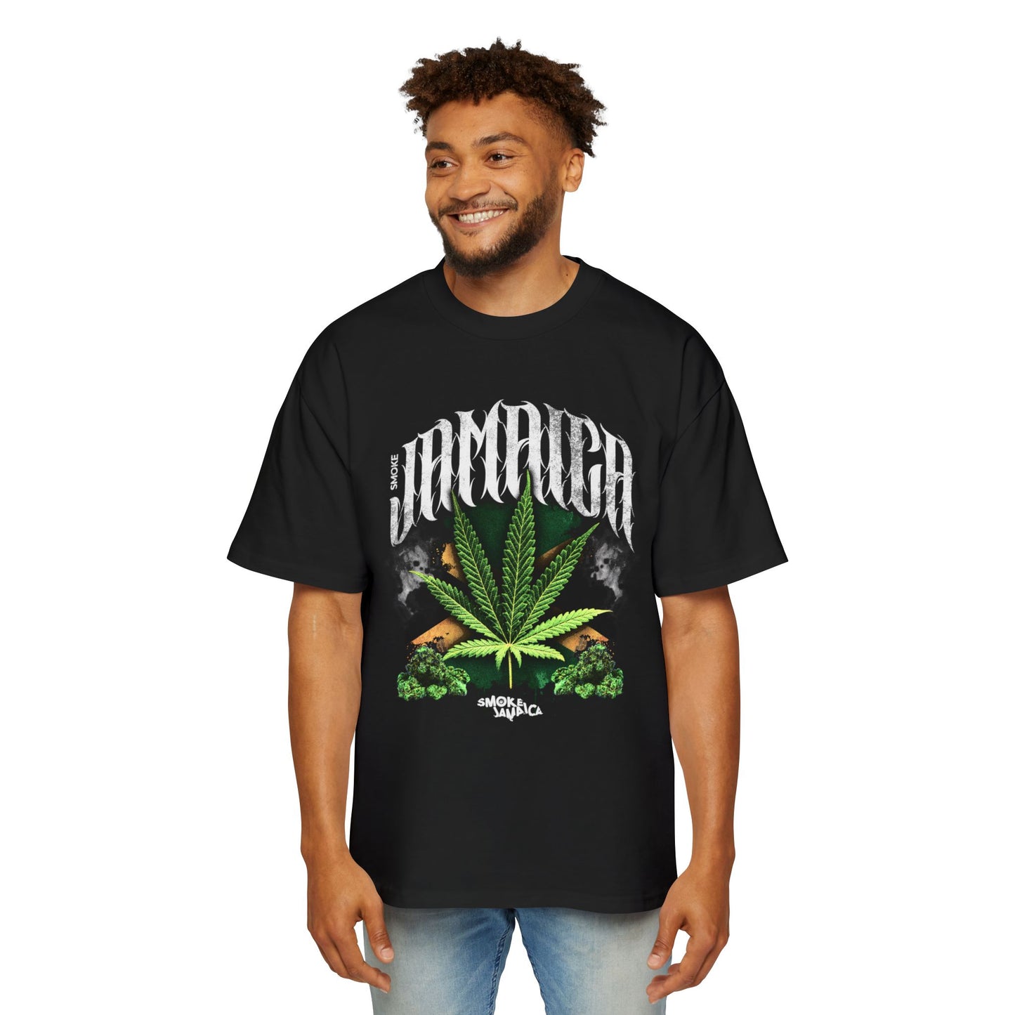 SmokeJamaica Black Heavy Oversized Tee